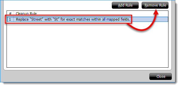 Remove Clean Up Rule Remove Clean Up Rule