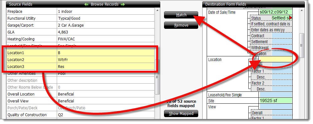 Match Source and Destiantion fields Match Source and Destiantion fields
