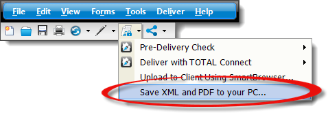 Save XML and PDF to your PC Save XML and PDF to your PC