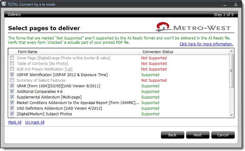 Select Pages to Deliver