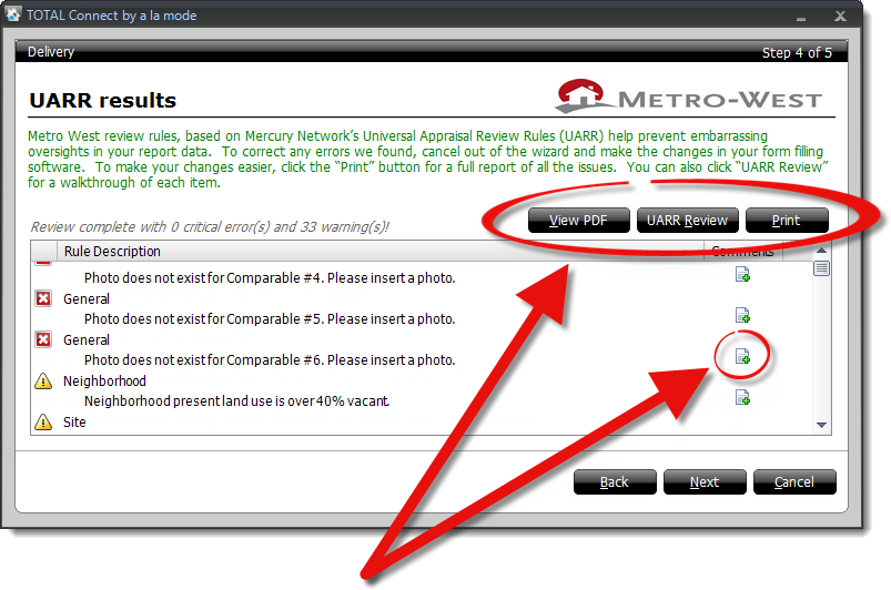 UARR Results With Critical Errors